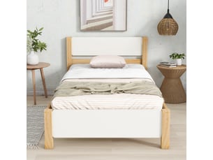 Lit simple 90x200 cm <strong></strong>  <strong>207x97x82cm</strong> coloris blanc