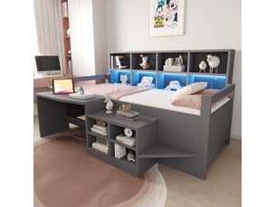 Lit simple 90x200 cm <strong>OKWISH</strong> <strong></strong> coloris gris
