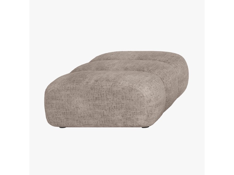  Gabya pouf rectangle matelassé en tissu taupe  - Conforama A