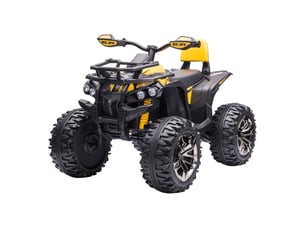 Quad buggy électrique enfant 12 v, 8 kmh, effets lumineux et sonores, siège avec dossier, porte-bagages avant, métal et pp