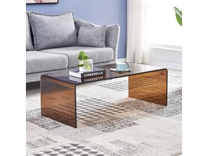 Table basse rectangulaire coloris marron <strong>CHICFURN</strong> <strong></strong> - 50 cmx100 cm