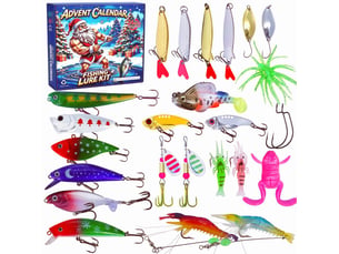 Calendrier de l’avent pêche 2026, 24 leurres de pêche, kit d’accessoires de pêche pour homme, cadeau de noël