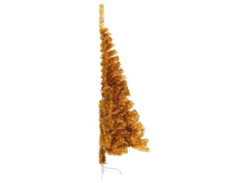 Demi sapin de noël, arbre de noël artificiel avec support doré 120 cm pet  - Conforama D