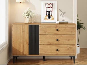 Buffet 2 porte(s) 3 tiroir(s) BGSRYAO - 120 cm coloris marron