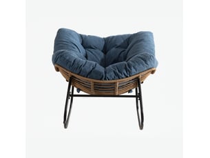 Fauteuil fixe <strong>OKMYHOME</strong> <strong></strong> Tissu bleu vendu A l'unité