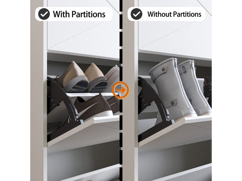  Meuble à chaussures 3 tiroirs plateau supérieur coulissant 2 niveaux blanc structure en bois  - Conforama D