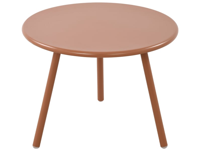 Table basse ronde intérieur extérieur en polypropylène couleur terre cuite – ø 60 cm résistante aux intempéries 10_0009237 - Conforama A