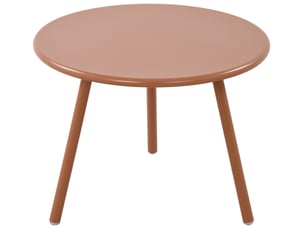 Table basse ronde intérieur extérieur en polypropylène couleur terre cuite – ø 60 cm résistante aux intempéries 10_0009237