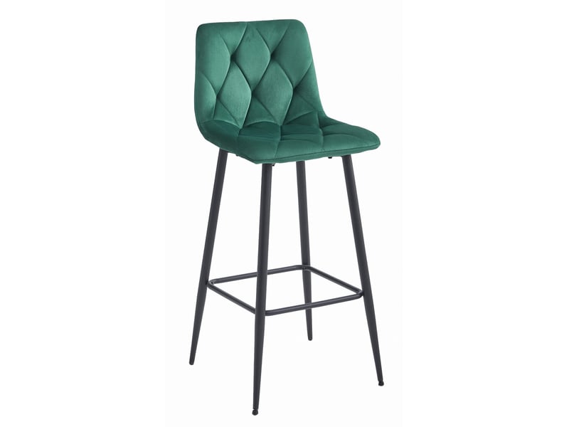 Family tabouret de bar nado - velours vert foncépieds noirs x 4  - Conforama B