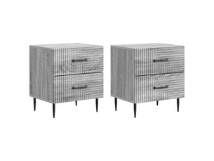 Table de chevet - cabinet de chevet - table de nuit 2 pièces sonoma gris 43 x 34,5 x 47,5 cm