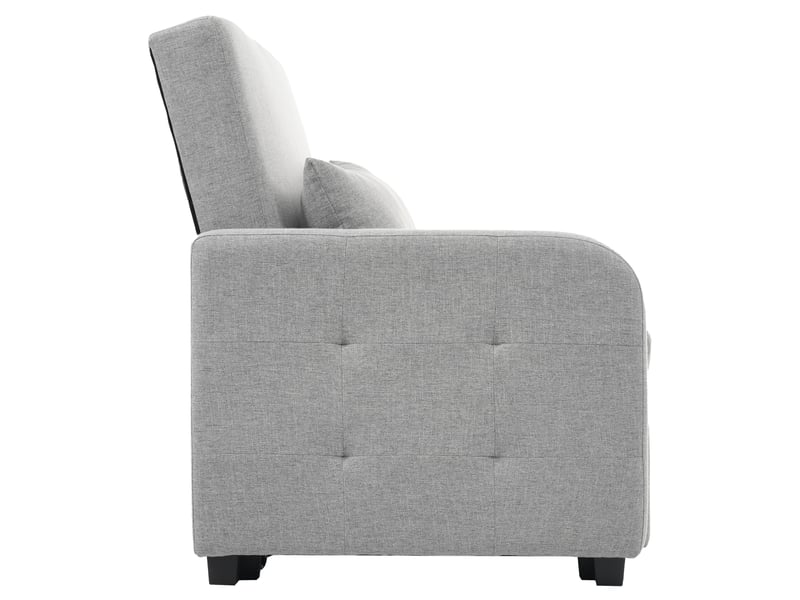  Canapé-lit pliant 127x75x94 127x180x57, dossier réglable 3 positions, bois et métal, gris ancien  - Conforama E
