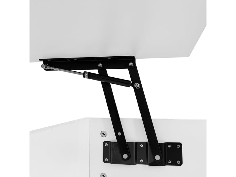 Table basse 100x50x45 cm relevable avec led, blanc - Conforama E