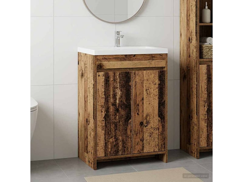  Meuble sous lavabo de salle de bain, commode bois ancien shl7776  - Conforama B