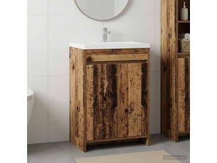 Meuble sous lavabo de salle de bain, commode bois ancien shl7776