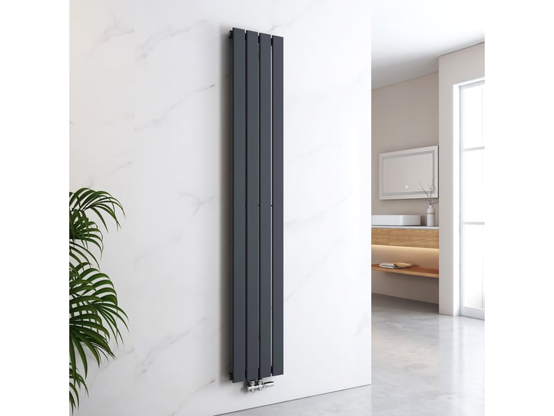  Emke radiateur à eau chaude, radiateur plat double couche connexion centrale, anthracite 180x30cm, 1082w  - Conforama B