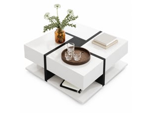 Table basse carré(e) coloris bicolore LPOSPI - 78 cmx78 cm