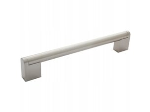Tirant de meuble en barre métallique 160 mm, couleur acier inoxydable