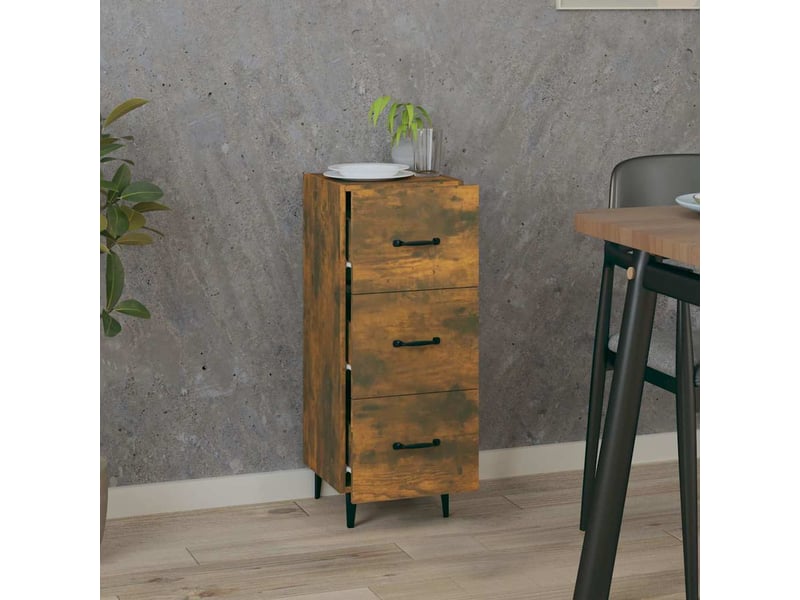  Buffet - bahut - meuble de rangement chêne fumé 34,5x34x90 cm bois d'ingénierie  - Conforama C