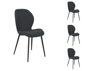 Lot de 4 chaises en tissu LOLA coloris gris foncé