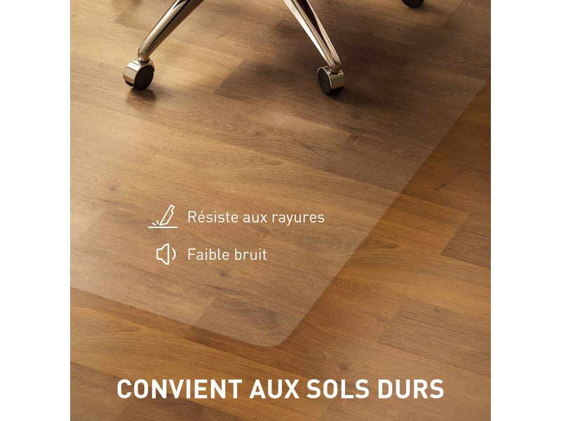  Tapis de chaise de rectangulaire bureau, antidérapants en plastique transparent 120x120cm  - Conforama R