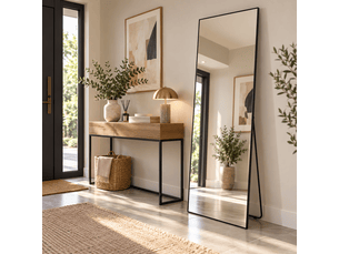 Miroir rectangulaire à poser coloris noir    - 165 cm x 60 cm