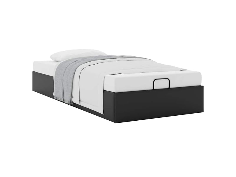 Lit simple- lit adulte - cadre de lit ottoman sans matelas noir 80x200 cm similicuir - Conforama C