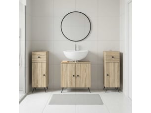 Ensemble de meuble de salle de bain 3 pièces breda chêne sonoma cf63352