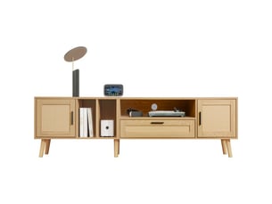 Meuble tv coloris naturel 180 cm <strong>MERAX</strong>  <strong>meuble tv naturel</strong>