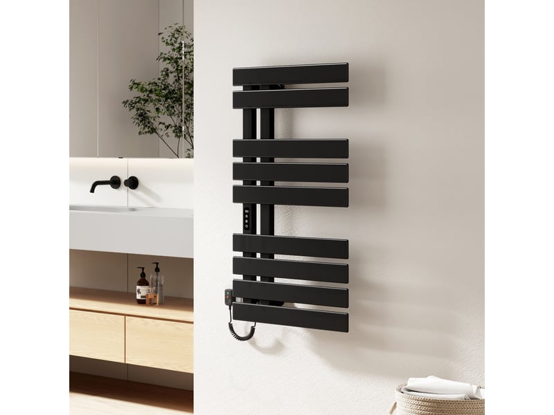  Emke sèche-serviettes électrique salle de bain wifi 320w noir 1000 x 500 mm chauffage sec mural  - Conforama B