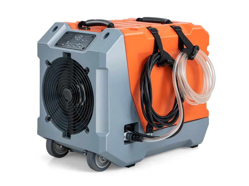  Déshumidificateur 85ljour haute efficacité pour grands espaces 57 x 34 x 47 cm avec drainage automatique en lldpe orange 20_0021011  - Conforama B