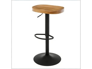 tabouret de bar assise réglable en hauteur  <strong>STILVORA</strong>  - naturel hauteur d'assise 59 cm vendu A l'unité