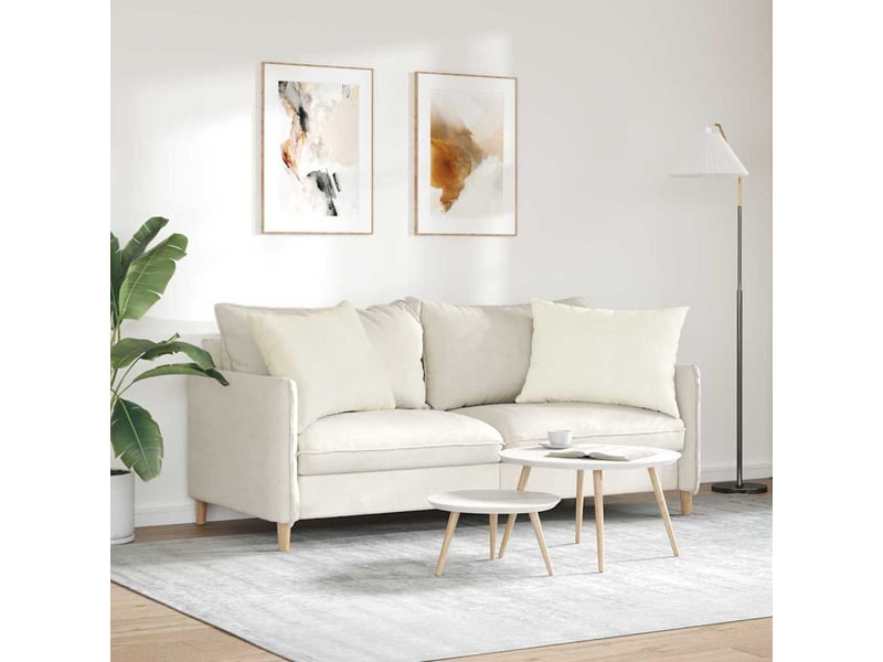 Lot de 2 coussins de canapé, coussins décoratifs crème 70 x 50 cm cf59052 - Conforama D