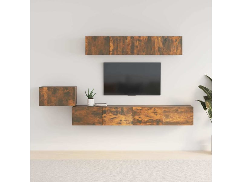  Ensemble de meubles tv 5 pcs chêne fumé bois d'ingénierie shl98562  - Conforama B