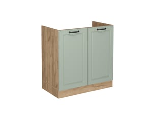 Vicco meuble bas sous-évier, mint campagnechêne doré, 80cm sans plan de travail