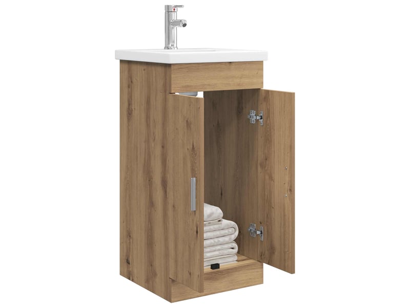Meuble de salle de bain avec évier chêne artisanal shl9918 - Conforama C