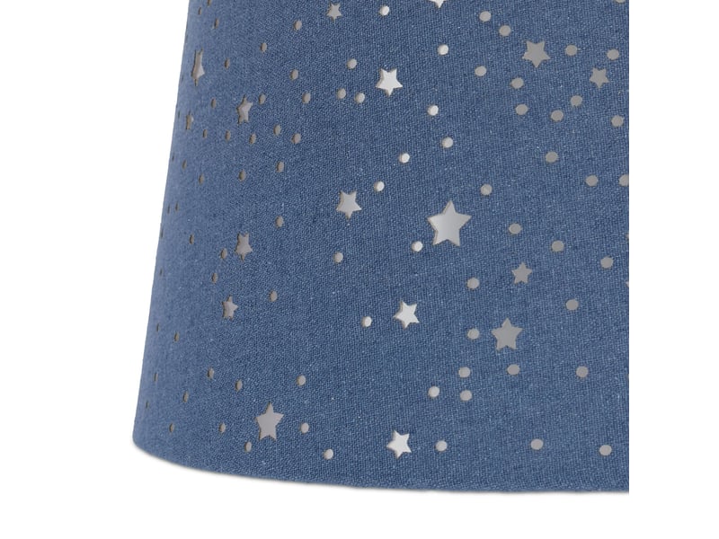  Lampe à suspension abat-jour rond décoratif enfants 122 x 27 cm ambiance étoilée en tissu blanc 13_0007133  - Conforama D
