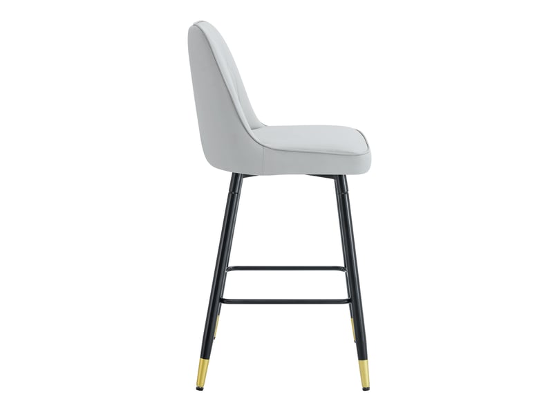  Lot de 2 tabourets de bar,42x45x100 cm,similicuir et métal noir,gris clair  - Conforama D