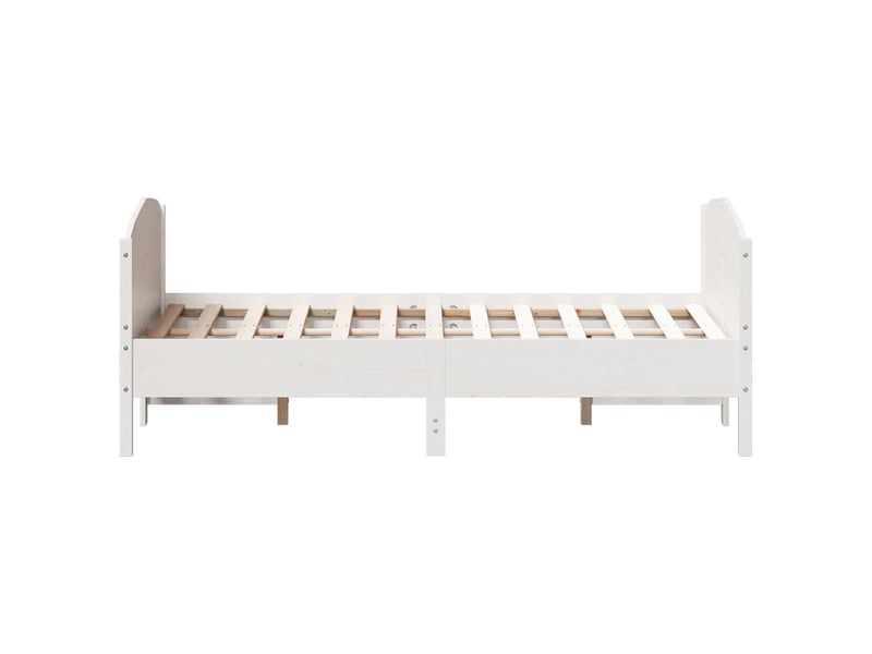  Lit double- lit adulte -  cadre de lit sans matelas blanc 135x190 cm bois de pin massif  - Conforama D