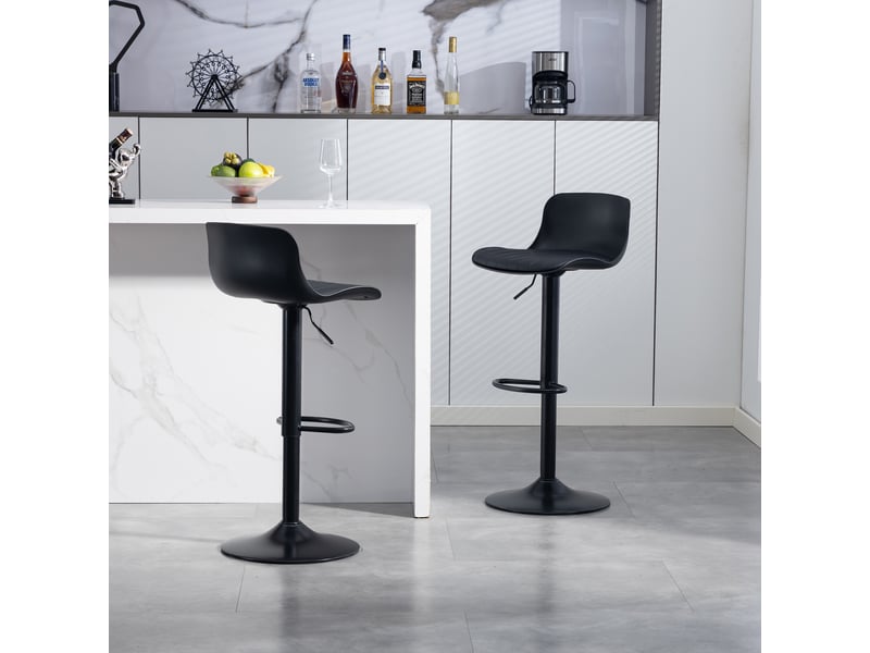  Tabouret de bar 101 x 43 x 45 cm – pivotant et réglable 87 x 43 x 45 cm – ensemble deux pièces – métal avec repose-pieds – noir  - Conforama D