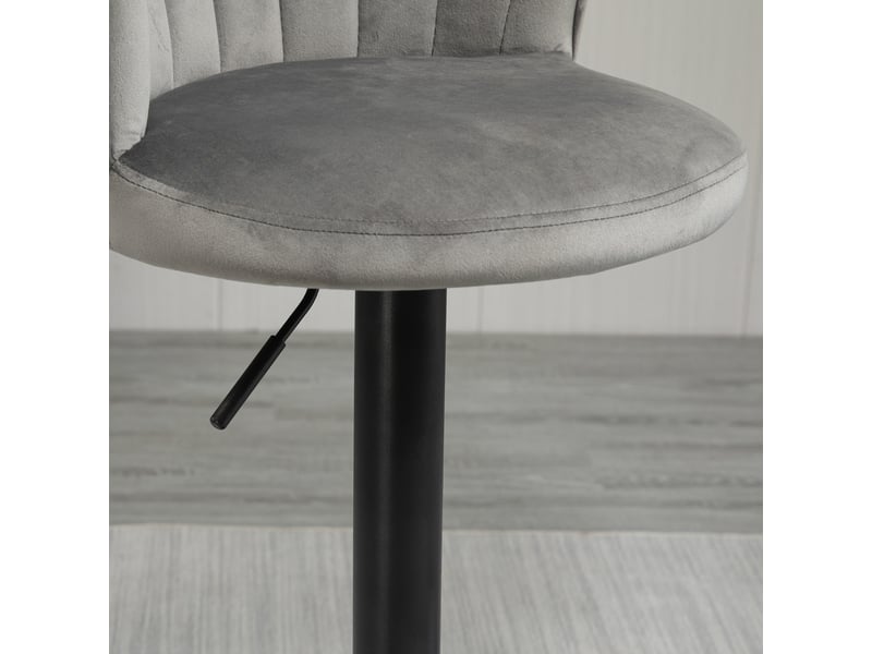  Lot de 2 tabourets de bar réglables,54x56x91-111 cm,avec dossier,tissu,gris  - Conforama E