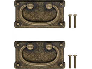Lot de poignées de tiroir anciennes pliables, design en fer bronze pour portes coulissantes, commodes, cuisines, buffets, coffres
