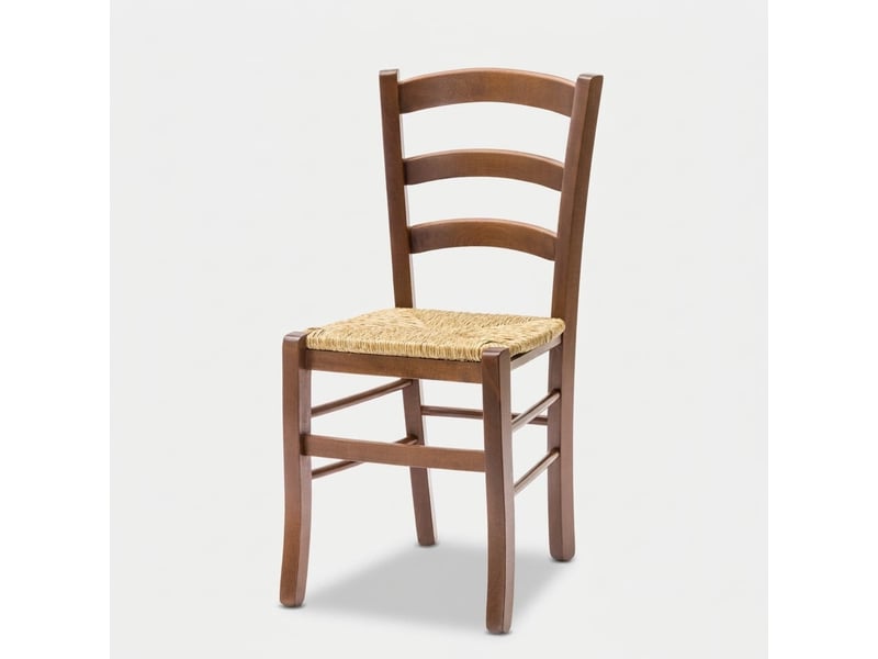 Lot de 2 chaises en bois massif avec assise en paille mara - Conforama C