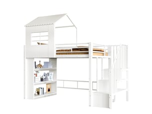 Lit mezzanine 90x200 cm    coloris blanc