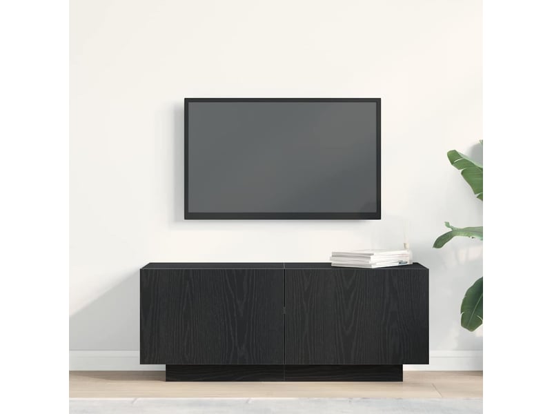  Meuble tv - banc tv - meuble de rangement 100 x 35 x 40 cm chêne noir bois d'ingénierie  - Conforama D