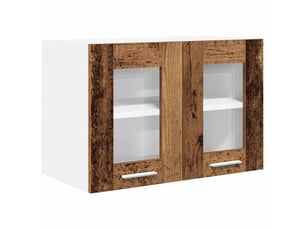 Meuble de rangement cuisine, armoire suspendue bois ancien 60x31x40cm bois d'ingénierie