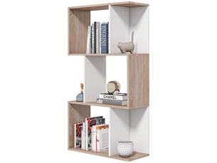 Bibliothèque de bureau moderne en bois, 3 étagères, 60 × 24 × 111,4 cm