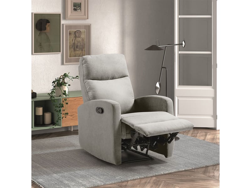  Fauteuil relax manuel tissu waterproof gris clair - merial MERIAL - Conforama B