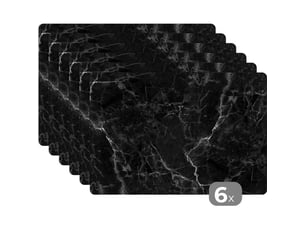Sets de table marbre - noir - blanc - texture - aspect marbre lot de 6 tapis antidérapant 45x30