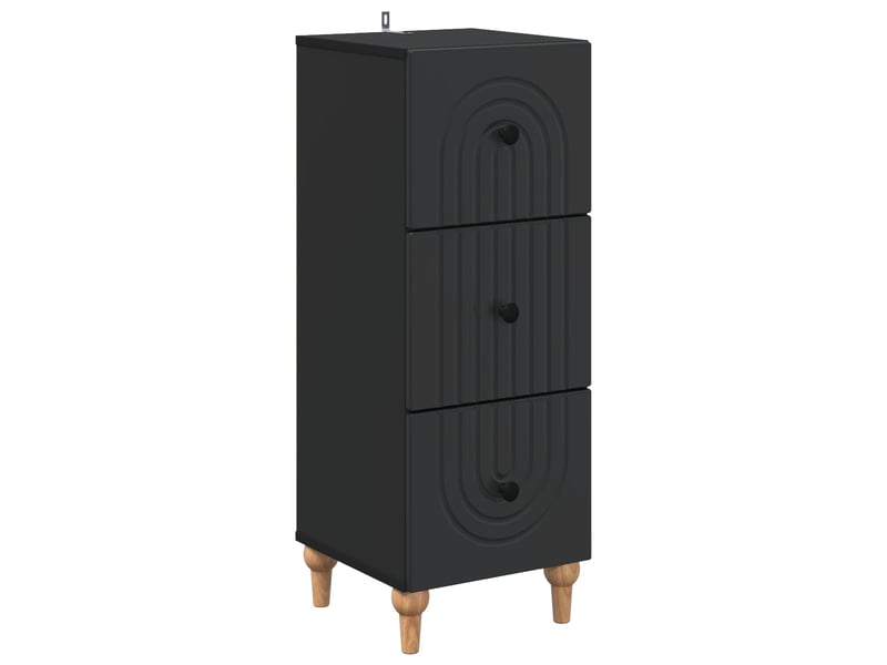  Armoire de rangement bureau, armoire à tiroirs 33 x 34.5 x 90 cm bois d'ingénierie noir  - Conforama A