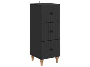 Armoire de rangement bureau, armoire à tiroirs 33 x 34.5 x 90 cm bois d'ingénierie noir